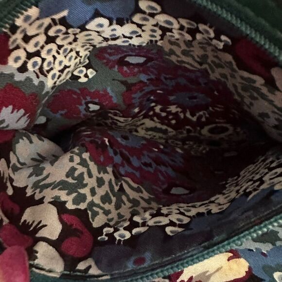 Vera Bradley ~ Elena Teal Green zipped mini crossbody w/ gold chain strap - Picture 11 of 16